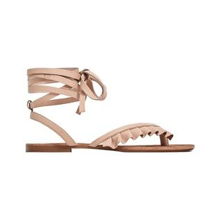 Zara Wrap Up Ruffle Flip Flops